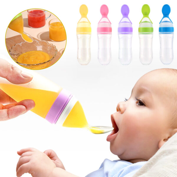 Cucchiaio per- bambini biberon contagocce cucchiai in Silicone